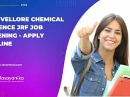 VIT Vellore Chemical Science JRF Job Opening - Apply Online