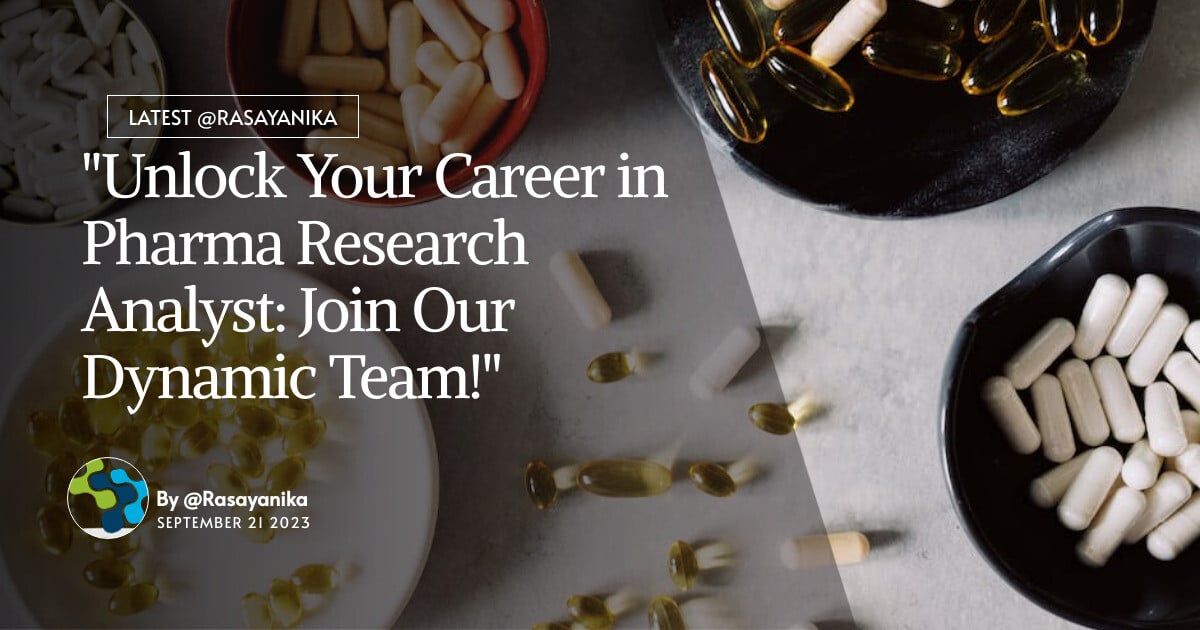 pharma research analyst jobs