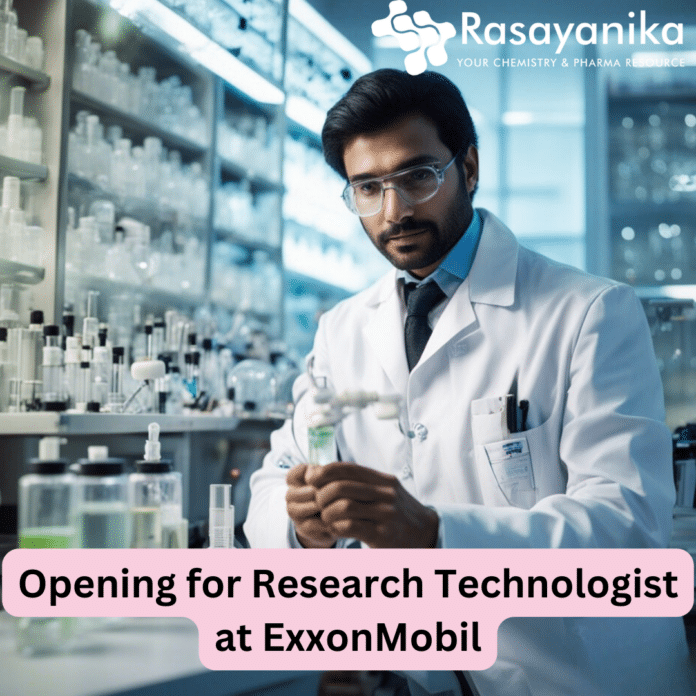 Opening for Research Technologist at ExxonMobil