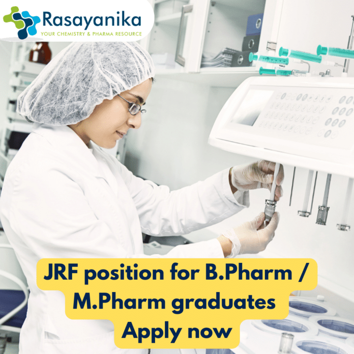 JRF position at IIT(BHU) -B.Pharm / M.Pharm graduates Apply now