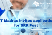 IIT Madras Invites Application for SRF Post - Chemical Engineering Candidates Apply