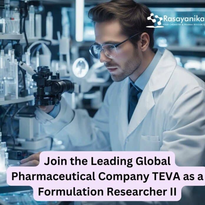 TEVA Formulation Researcher Job - PhD & MSc Apply