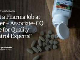 "Get a Pharma Job at Pfizer - Associate-CQ Role for Quality Control Experts!"