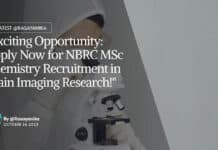 "Exciting Opportunity: Apply Now for NBRC MSc Chemistry Recruitment in Brain Imaging Research!"