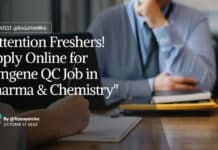 "Attention Freshers! Apply Online for Syngene QC Job in Pharma & Chemistry"