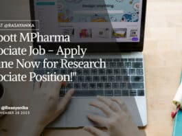 "Abbott MPharma Associate Job - Apply Online Now for Research Associate Position!"