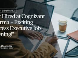 "Get Hired at Cognizant Pharma - Exciting Process Executive Job Opening!"