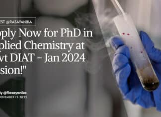 Govt DIAT Chemistry Admissions - Apply for PhD Applied Chemistry Jan 2024 Session