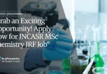 JNCASR MSc Chemistry Vacancy - Apply for JRF Job