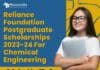 Reliance Foundation Postgraduate Scholarships 2023-24 For Chemical Engineering