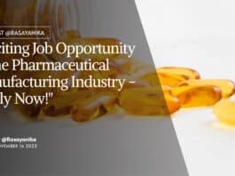 "Exciting Job Opportunity in the Pharmaceutical Manufacturing Industry - Apply Now!"
