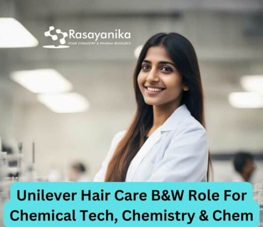 Unilever Chemical Technology Job