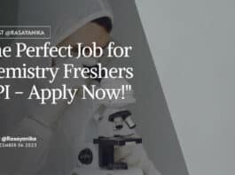"The Perfect Job for Chemistry Freshers in PI - Apply Now!"