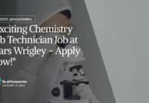 "Exciting Chemistry Lab Technician Job at Mars Wrigley - Apply Now!"