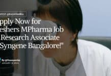 "Apply Now for Freshers MPharma Job as Research Associate at Syngene Bangalore!"