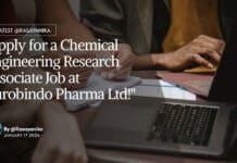 "Apply for a Chemical Engineering Research Associate Job at Aurobindo Pharma Ltd!"