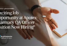 "Exciting Job Opportunity at Apotex: Pharmacy QA Officer Position Now Hiring!"