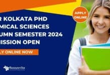 IISER-K PhD 2024 Admission Autumn Semester In Chemical Sciences