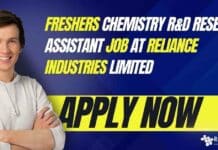 Freshers Chemistry R&D Research