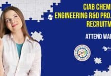 CIAB Chemical Engineering R&D Project Recruitment