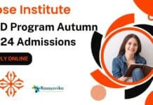 Bose Institute PhD Admissions 2024 Autumn Session