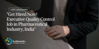 "Get Hired Now! Executive Quality Control Job in Pharmaceutical Industry, India"