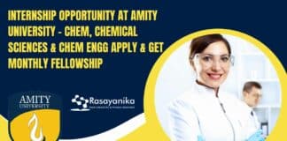 Chemistry Internship at Amity University - Chemical Sciences & Chem Engg Apply & Get Monthly Fellowship