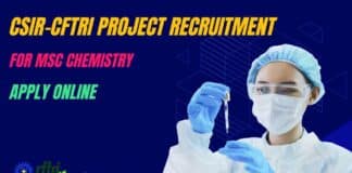 CFTRI Project Recruitment For MSc